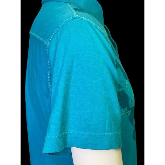 The Original Arizona Jean Company Men's Turquoise Blue Polo Graphic Shirt Large - Picture 10 of 10